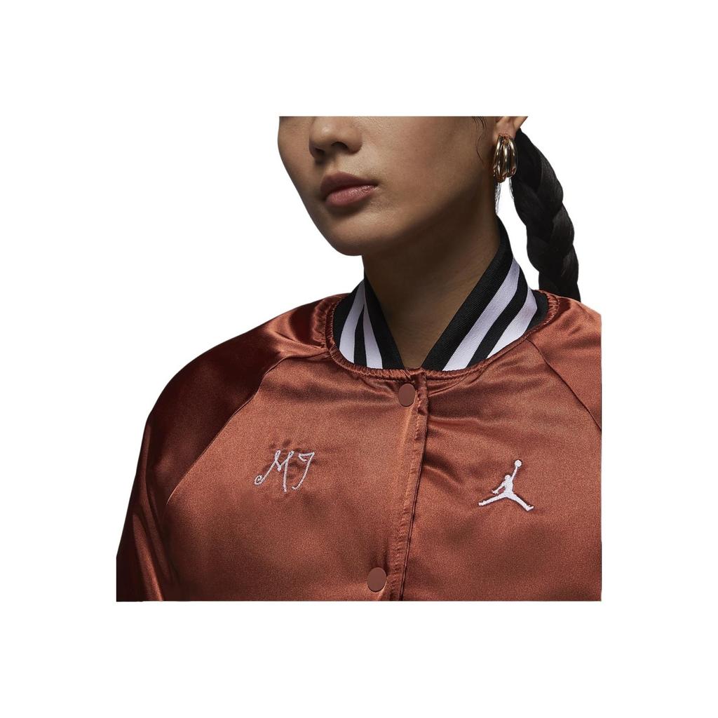 Jordan Solid Color Single-Breasted Casual Jacket Women Jackets Gray Peach FB5154-209