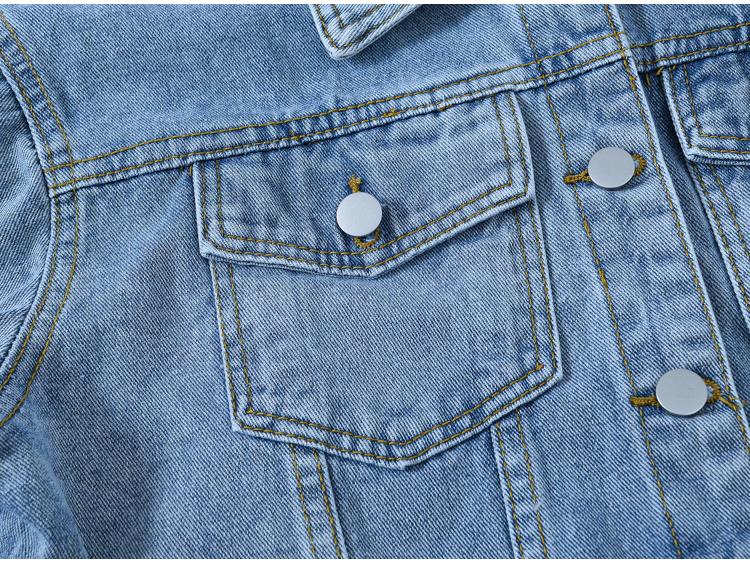 Retro Blue Denim Women's Plus Size Jacket - Trendy BF Style Top