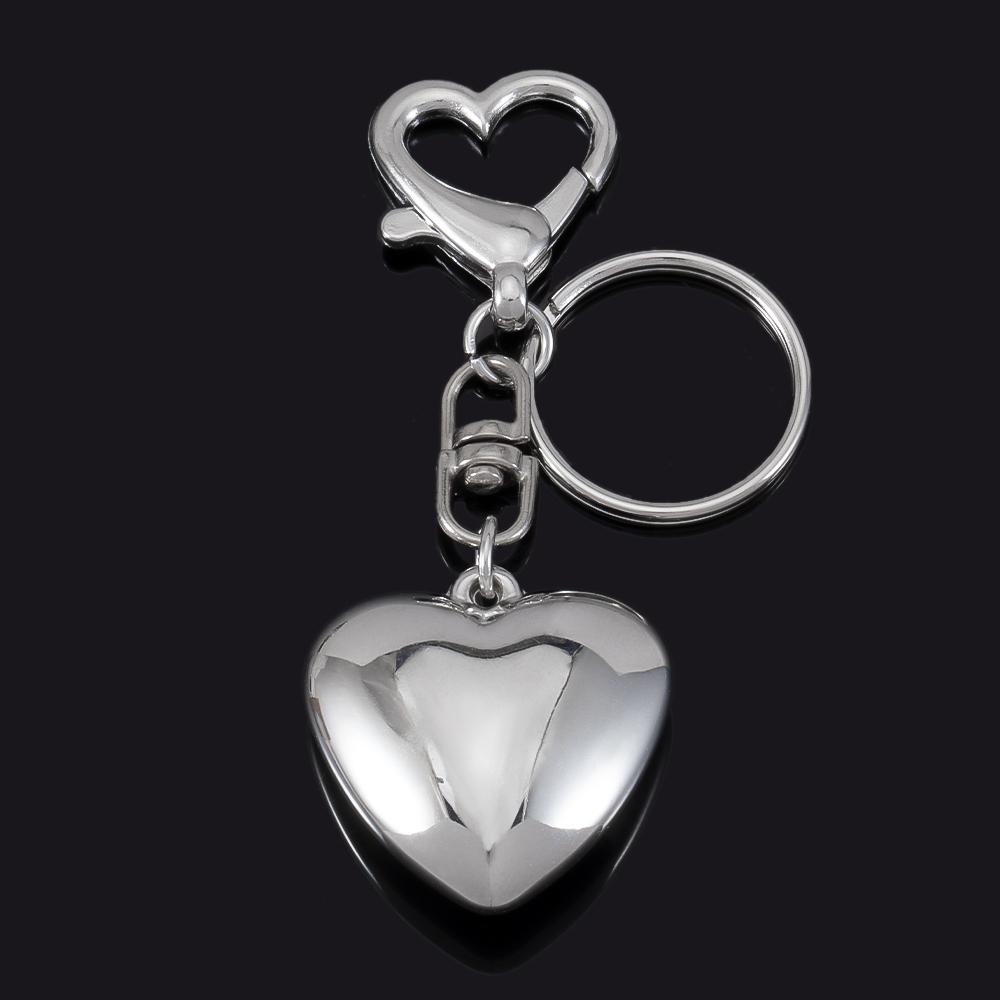 Y2K Big Heart Keychain Silver Color Key Ring For Women Girls Cute Friendship Gift Car Handbag Decoration Handmade Jewelry DIY