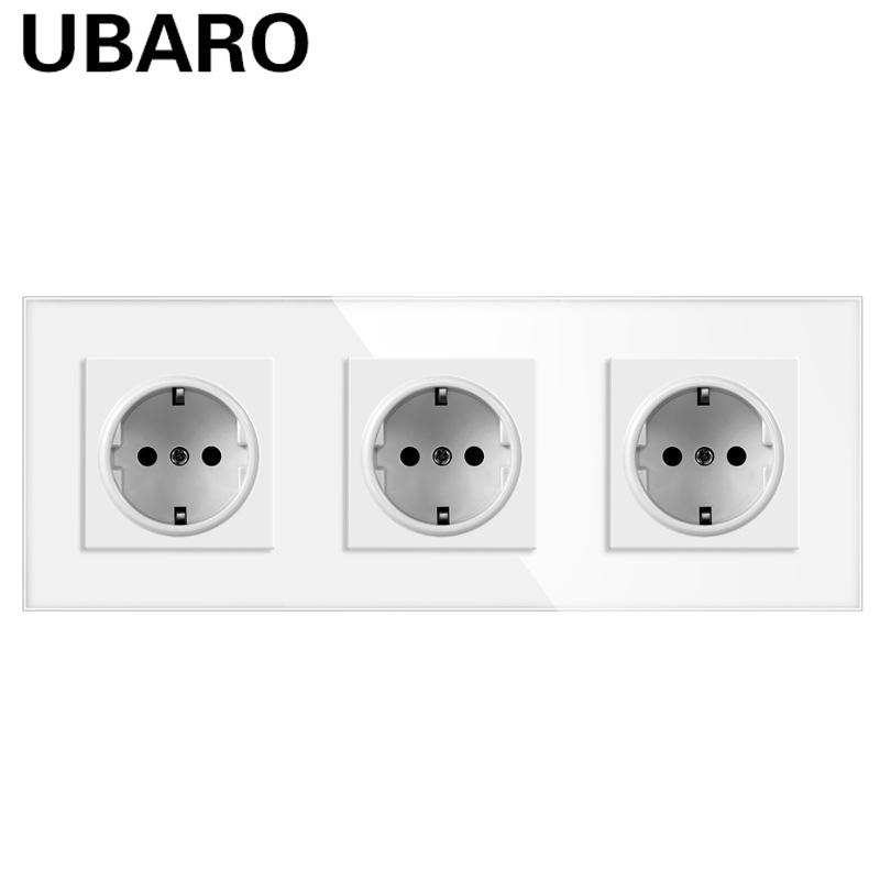 European Standard Socket Type Double Socket Tempered Glass Panel 250V Socket New Concealed Wall Socket