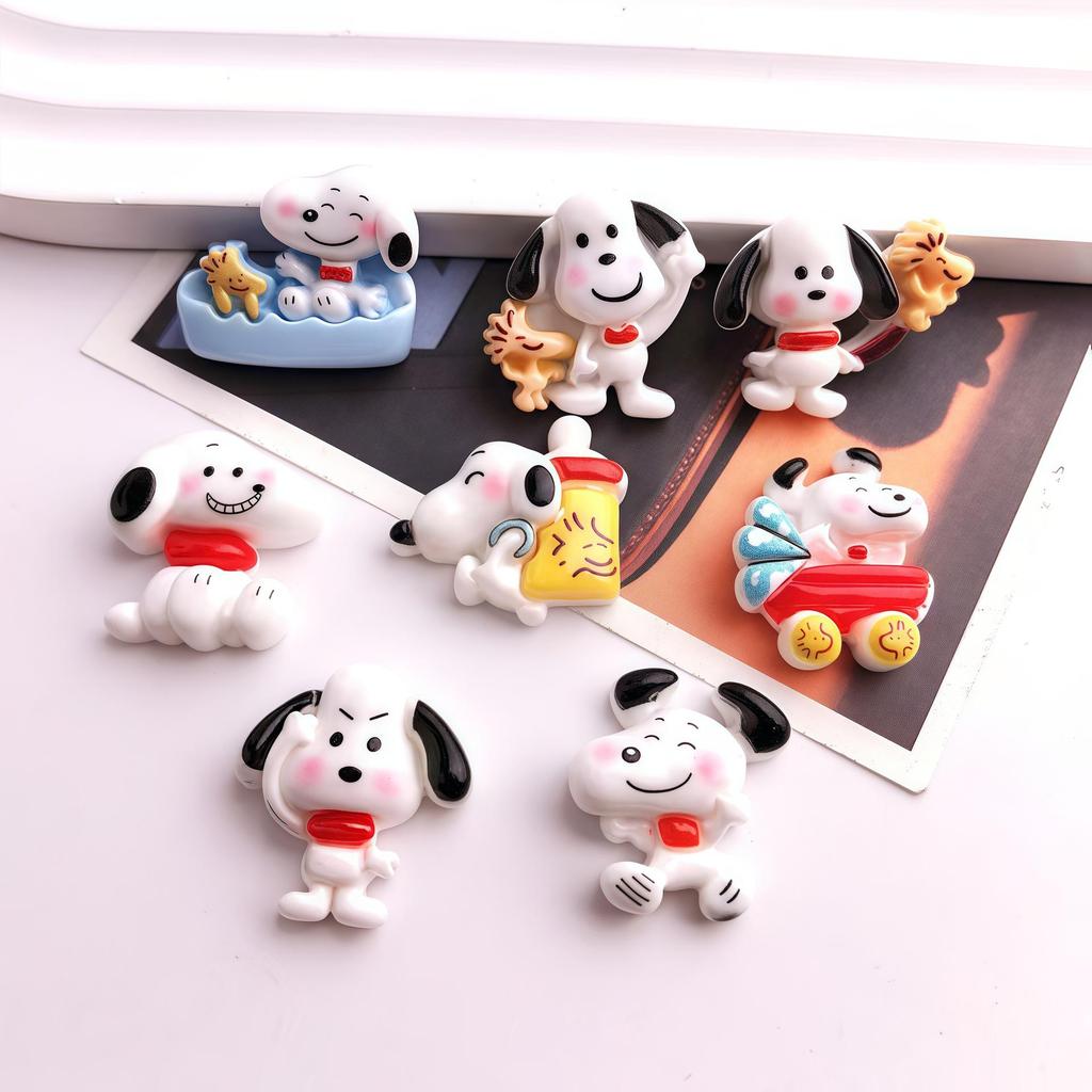 Glossy Cute Snoopy Dog Resin Accessories for Phone Cases & Hair Clips
