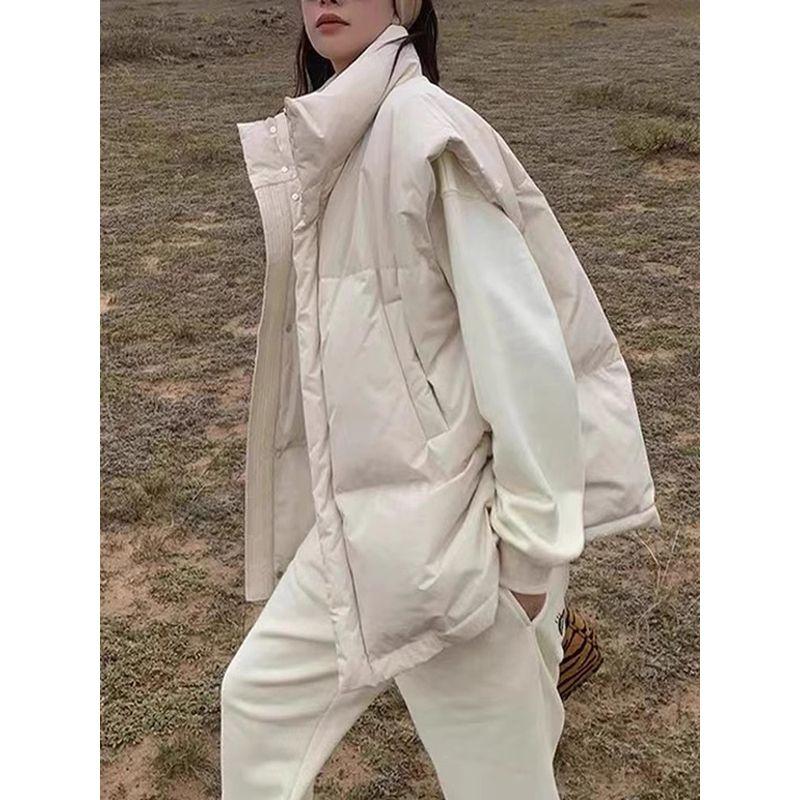 

Internet Celebrity Fall and Winter European Goods K-style Loose down Cotton Vest Milky White M