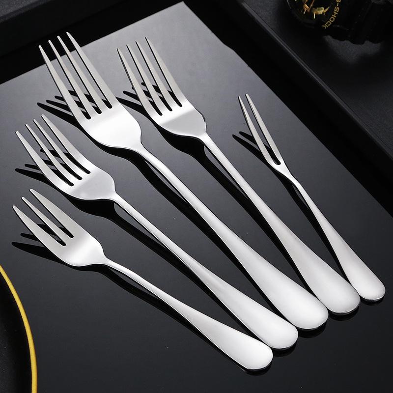 Stainless Steel Salad Dessert Fork - Thickened Design for Western Food, Pasta, Cake, & Fruit