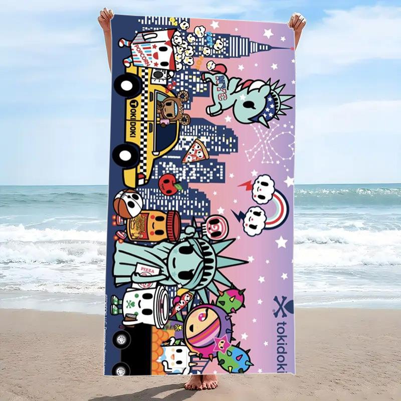 Tokidoki Anime Print Beach Towel, Large Soft Quick Dry Towel for Beach Camping Swimming