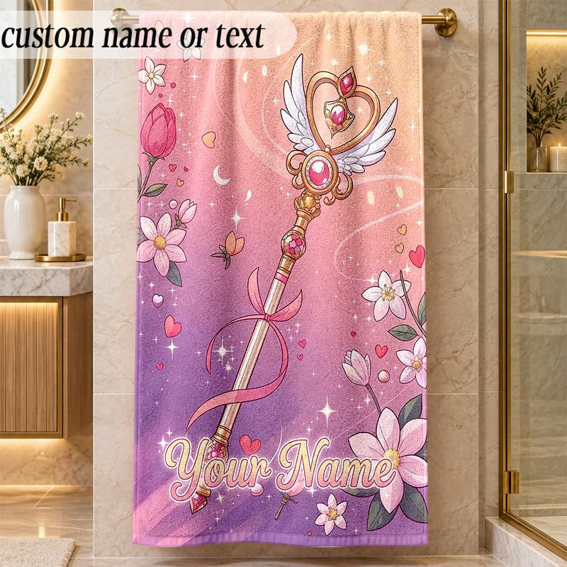 Beach TowelSailor Moon Custom Name Text Personalized Soft Towel for Beach Pool Indoor Home Decor Gift