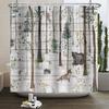 Rlsgjlkjk Forest Animals Shower Curtain Jungle Trees Plant Wildlife Bird Bear Fox Deer Modern Minimalist Bathroom Shower Curtain