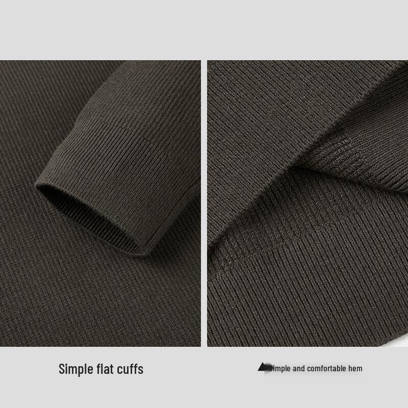 HLA Men's Faux Two-Piece Long Sleeve Knit Sweater