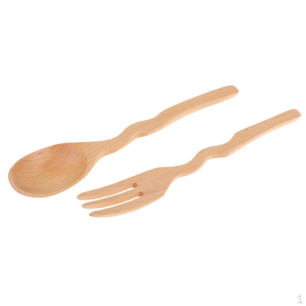 

Wooden Dinnerware Set And Fork Dessert Tableware Flatware S