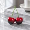 Faux Cherry with Green Vivid Foam Decoration True for Tabletop Arrangements, Photo Studios,