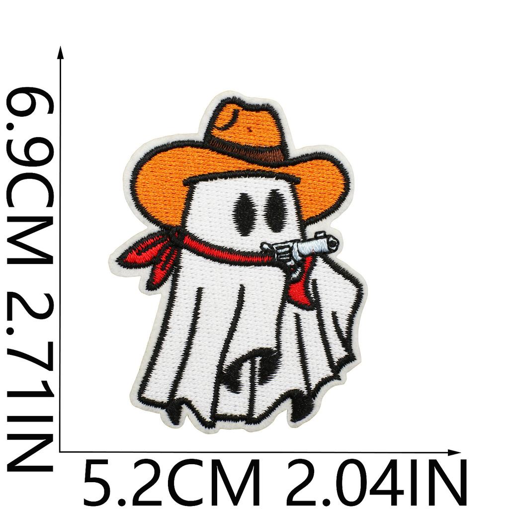Halloween Cat Ghost Embroidery Cloth Sticker Holiday Decoration Flowers Witch Embroidery Chapter A Piao Bicycle Patch Sticker