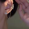 Butterfly Flower Zircon Ear Cuff Ear Thread Integrated Long Earrings