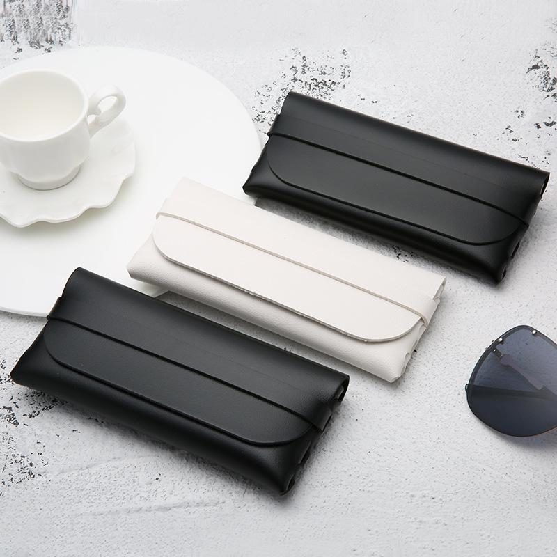 Black and White Soft and Stylish Leather Glasses Cases - Glasses Protection Bags, Travel Accessories for Men and Women