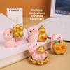 Resin Pig Figurine With Lucky Symbols For Home Decor And Giftgiving