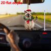 Christmas Car Home Decoration  2D Pendant Christmas Cat Ornaments with Different Cat Acrylic Decorations for Christmas Garlands