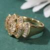 Exquisite Gold Color Inlaid White CZ Women's Ring Geometry Daily Wear Party Jewelry