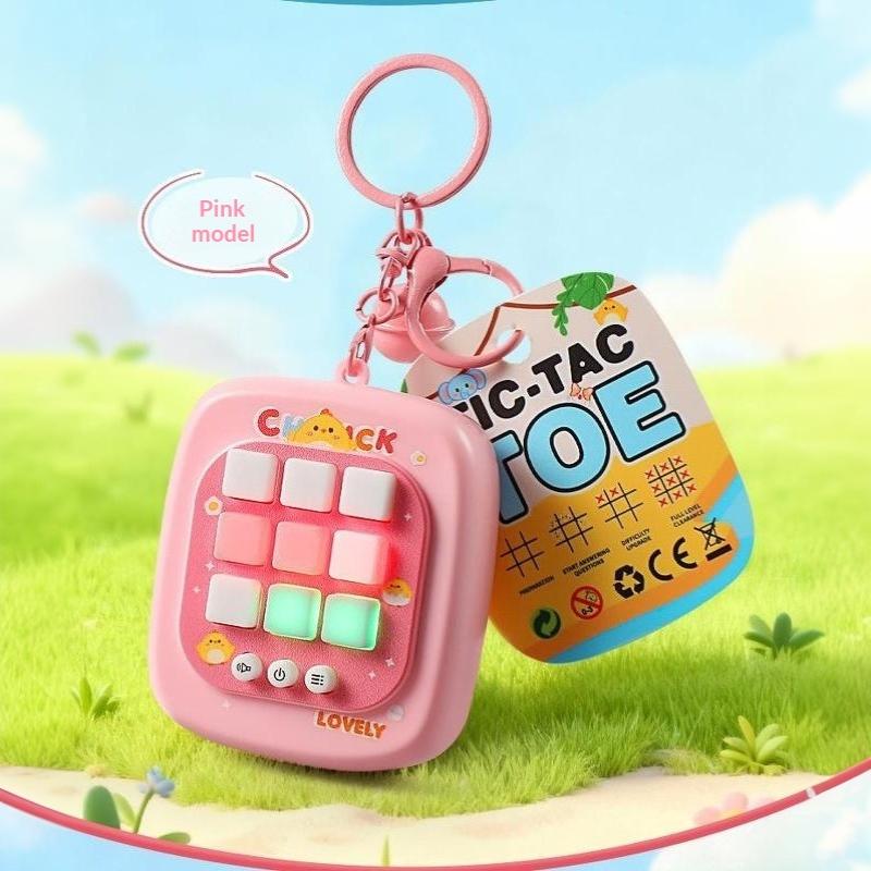 4 in 1 Electronic Tic Tac Toe Game Keychain Portable Interactive Puzzle Toy Suitable for Kids Adults All Ages