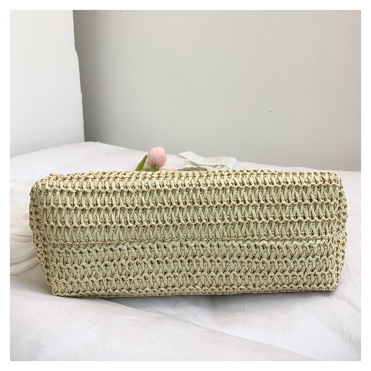 תיק כתף קש בקיבולת גדולה תיק יד נשים חדש רקום ארוג קיץ חופשת חוף הים רוח תיק חוף