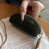 Vegetable-Tanned Leather Kisslock Mini Coin Purse - Versatile Neck-Hanging Dumpling-Shaped Wallet