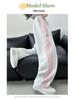 Girls' Spring/Autumn 2025 Side Stripe Sporty Casual Wide-Leg Pants