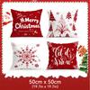 Red Christmas Decoration Pillowcase Printed Polyester 40/45/50Cm Throw Pillowcover Decorative Sofa Cushion Pillowslip Home Decor
