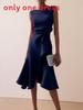 Elegant Red Sleeveless Dress With Ruched Polyester Fabric For Business And Party Wear