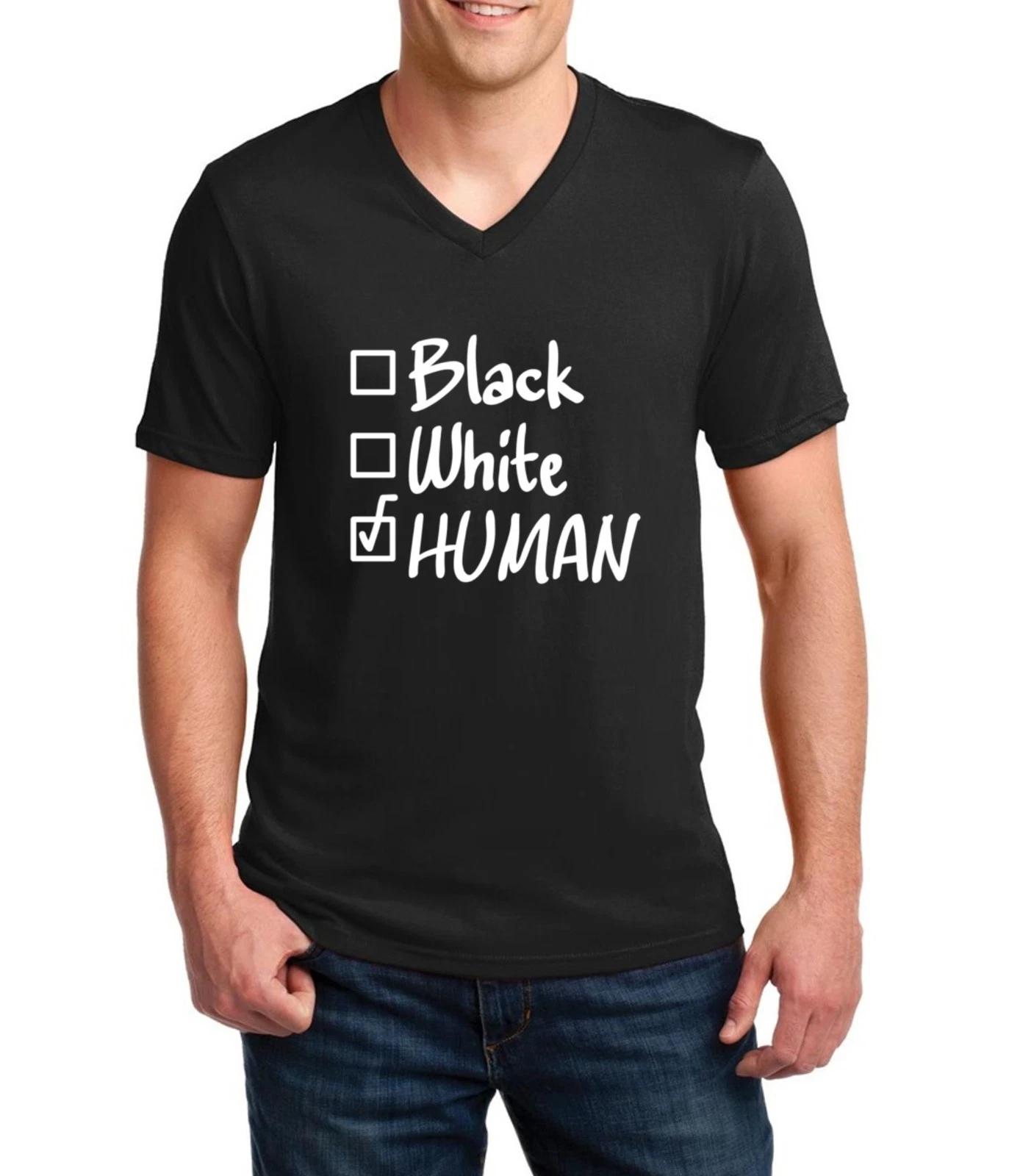 Black White Human Shirt Black History Month Civil Rights Justice Freedom V-Neck S