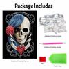 Halloween Pearl Painting Set Floral Skull 5D DIY Pearl Art Home Bedroom Wall Decor Handmade Gift Craft Kit Elegant Wall Hanging