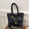 Soft Quilted Women's Purse Tote Underarm Bag Large Capacity Commuter Ladies Handbags Butterfly Embroidery Female Shoulder Bag