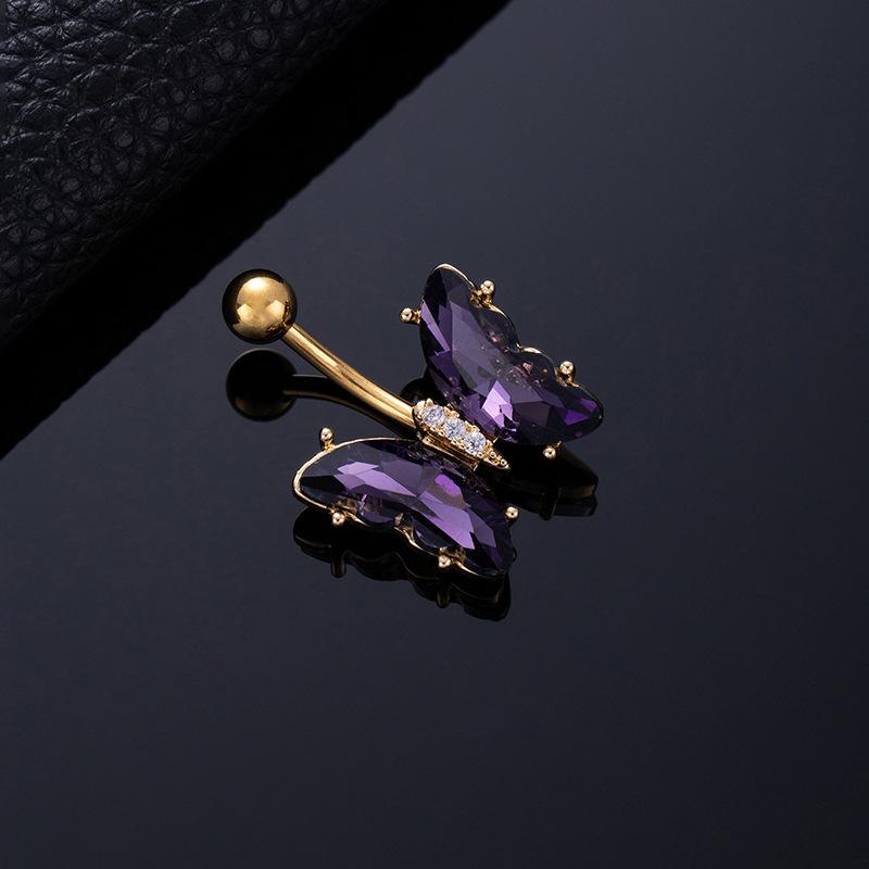 Stainless Steel Butterfly Belly Button Ring Navel Piercing Ring For Women Girls Sexy Belly Piercing Ring Body Jewelry