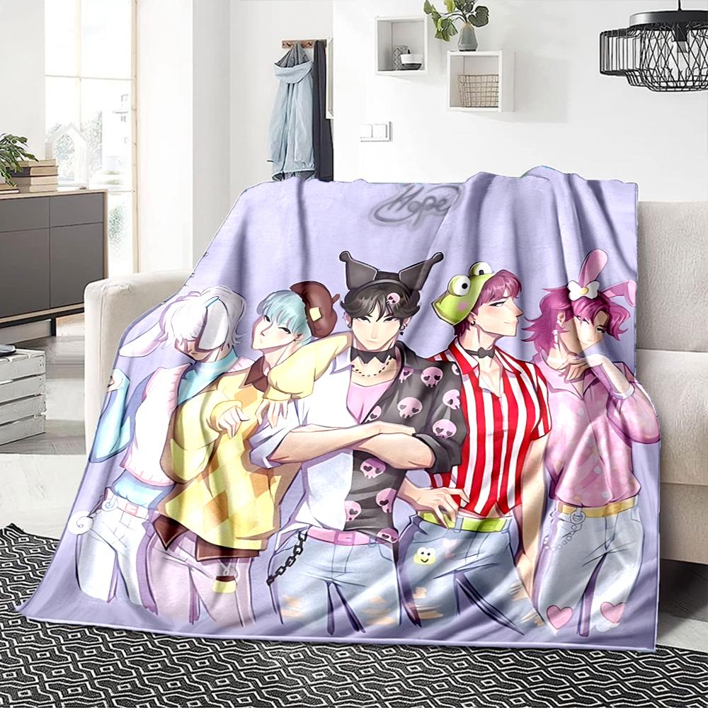 1Pc Chunli'S Dynamic Duo Blanket For Couch Bed Plush Cozy Fuzzy Blanket Super Soft Warm Blankets For Fall And Winter 0918208