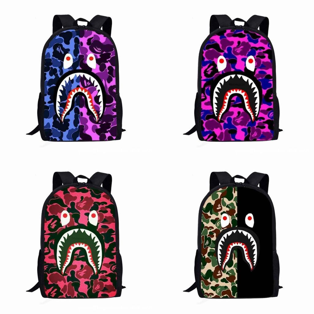 Design Backpack Shark Lightweight Material Schoolbag Students For