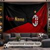 Wall Hanging Tapestry Custom NameAC Milan Pattern Personalized Printed Fabric Wall Decor