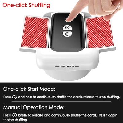 Automatický míchač karet Dobíjecí stroj na míchání hracích karet Nízkohlučné pokerové zařízení pro deskové hry Type-C 1200mAh
