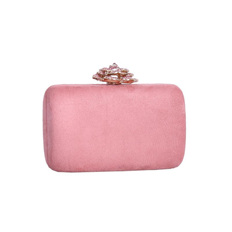 Small Square Evening Bag With Velvet Fabric And Cording Lining For Cocktail Parties