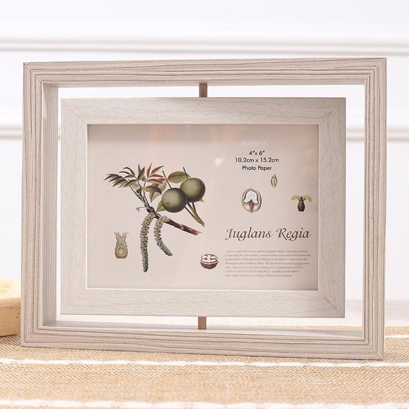 360 Degree Rotatable Photo Frame 6 Inch Double Sided View Swivels Photo Stand Picture Frame For Wall Tabletop Display