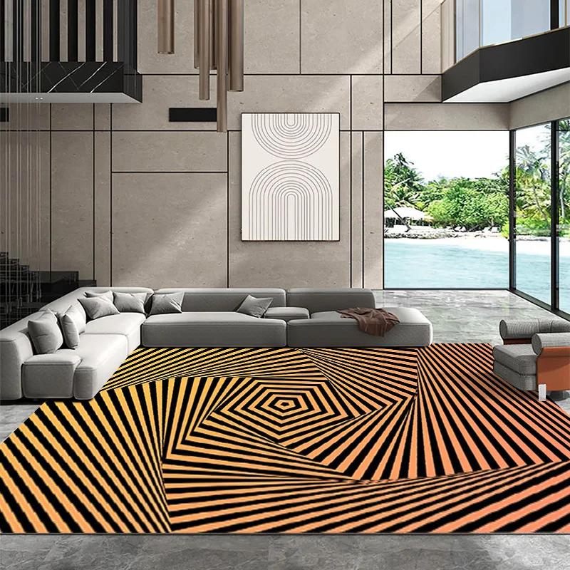 3D Illusion Area Rug – Geometric Visual Living Room Carpet for Sofa & Coffee Table, Bedroom Bedside Non-Slip Floor Mat