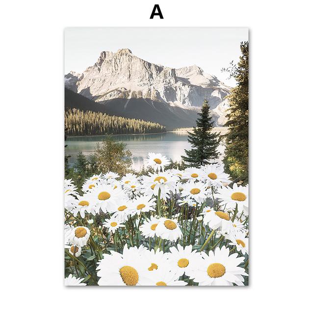 

Настенное искусство, холст, горное озеро, лодка, зеленый лист, дерево, цветок, природа, живопись, постеры и принты, настенные панно для декора гостиной 21*30cm