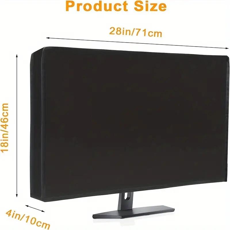 Waterproof 420D Oxford Cloth Monitor Cover - Anti-Static, Dustproof with HD Panel Protection, Black