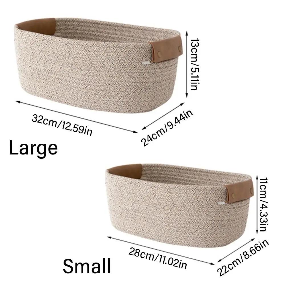 Woven Storage Basket Cotton Rope Storage Baskets Key Basket Desk Organizer Home Storage Box Foldable Organizer Box Home Decor
