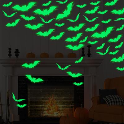 16Pcs Halloween Wall Sticker Spooky 3D Bat Stickers Long-lasting Wall Decal for Halloween Festive Decoration