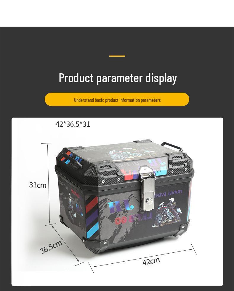 Universal Detachable Motorcycle Tail Box - Large Capacity, Waterproof Rear Trunk for Bikes