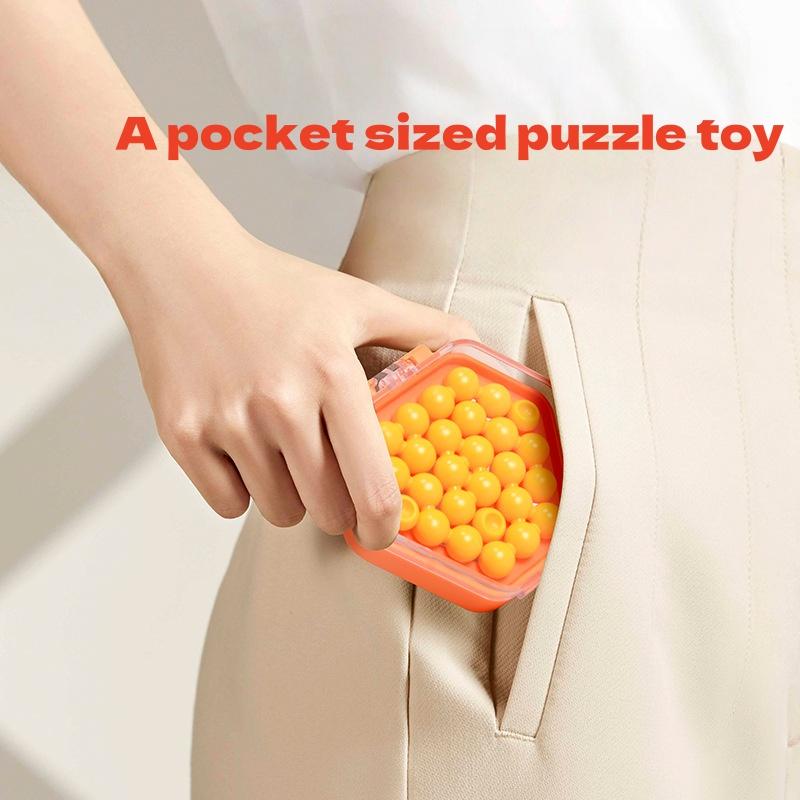 Smart Pinball Mini Pocket Magic Beads Game for Children 8-12 Years Old Double Match Puzzle Table Play Intelligence Development