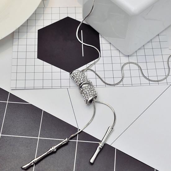 Frauen Bambus Knoten Quaste verstellbare Anhänger Halsketten Pullover Kette Schmuck