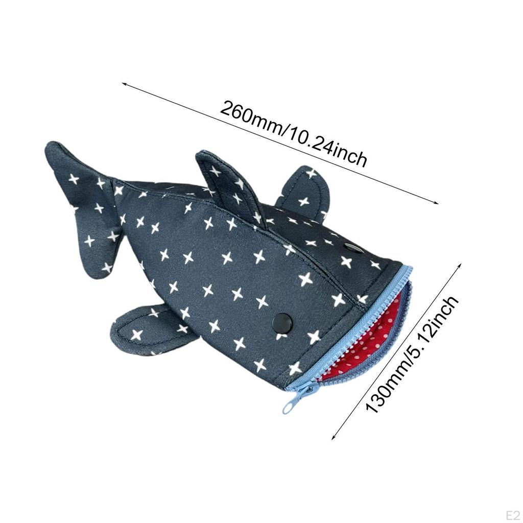 Portable Shark Pen Pouch Pencil Holder Versatile Novelty Large Capacity Accessory for Kids Teens