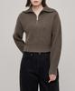 MUSINSA STANDARD WOMAN Women'S Lambswool Ribbed Knit Half Zip [Mocha Brown]