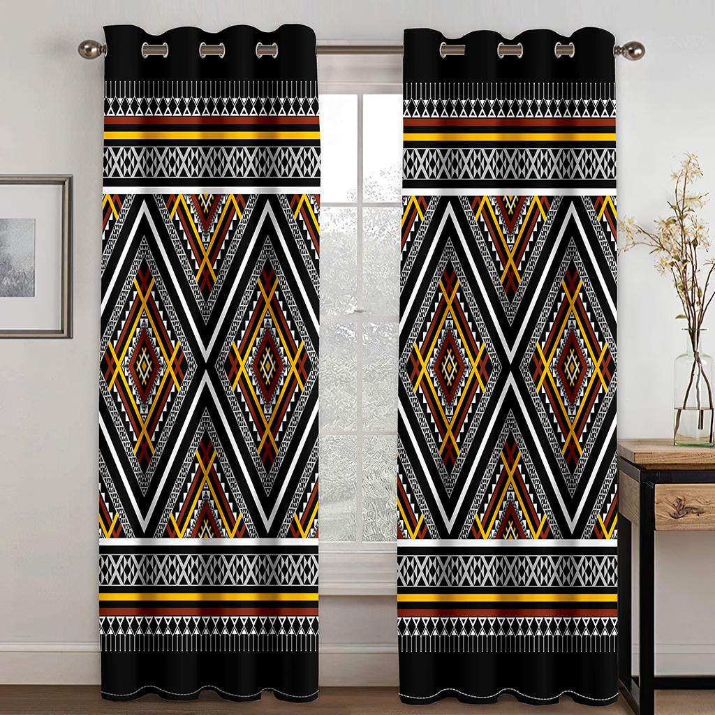 Luxury Bohemia Baroque Gothic Saba Abstract Window Curtains Blinds for Kids Bedroom Living Room Kitchen Door Home Decor 2Pieces