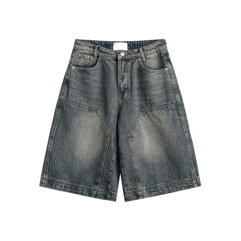 Vintage Baggy Jeansshorts Damen Gewaschen Weites Bein Caprihosen Lässige Barrel Jeans Denimshorts Herren Übergröße