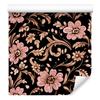 Beautiful Flowers Wallpaper Black, Rust and Orange for Living Room and Bedroom 50x1000