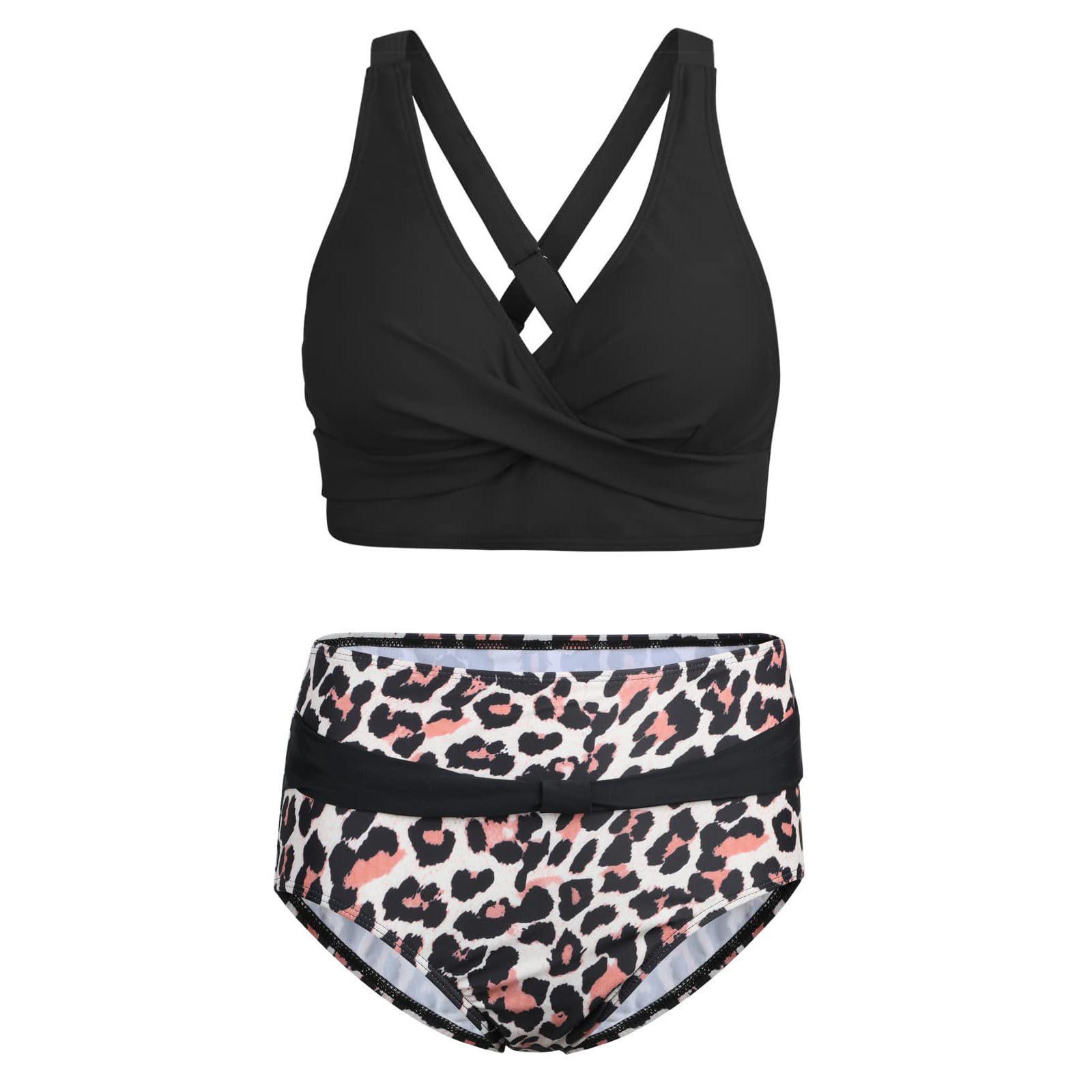 

Женский купальник с лямкой на бретельках и трусиками с высокой талией, разделенный купальник XL