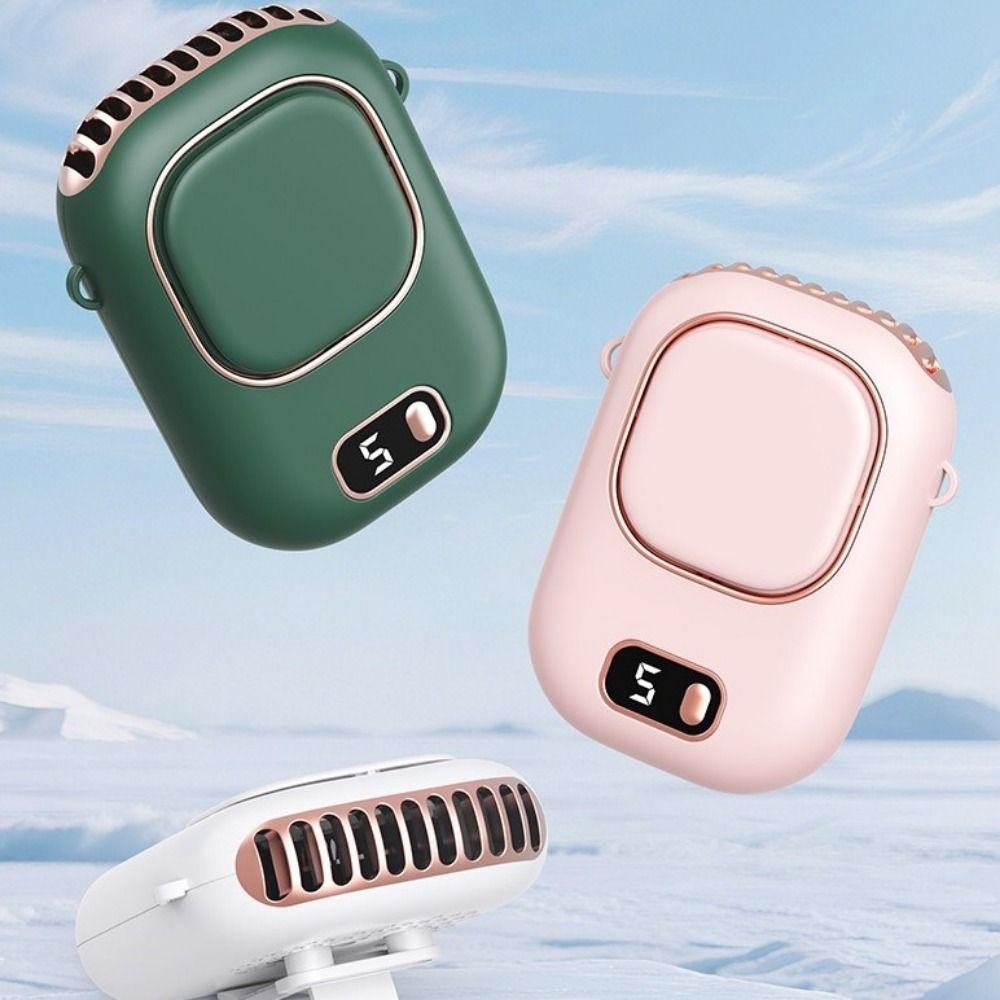 Turbo Ultra Quiet Waist Clip Fan LED Display Mini Electric Fan  Summer Cooling